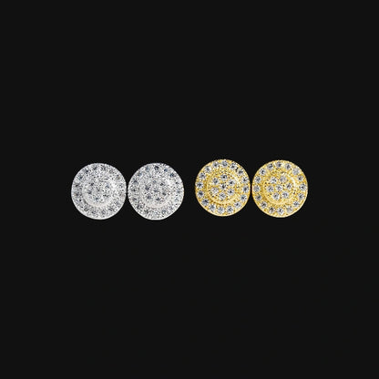 S925 Moissanite Triple Halo Stud Earrings – White Gold Plated