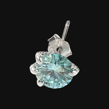 SBoucles d'oreilles solitaires en or 925 et plaqué or blanc
