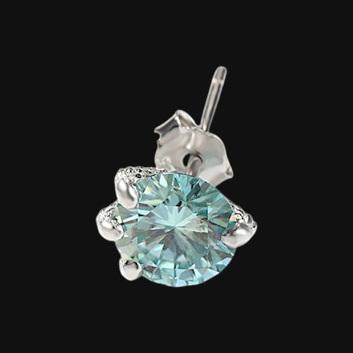 SBoucles d'oreilles solitaires en or 925 et plaqué or blanc