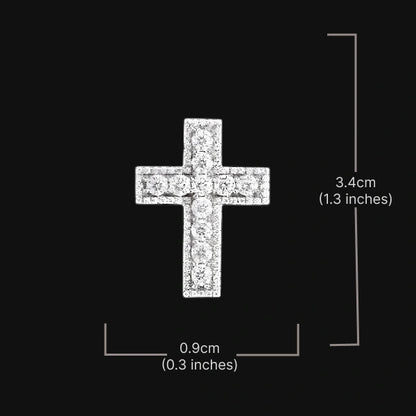 S925 Moissanite Cross Pendant – White Gold Plated