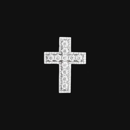 S925 Moissanite Cross Pendant – White Gold Plated