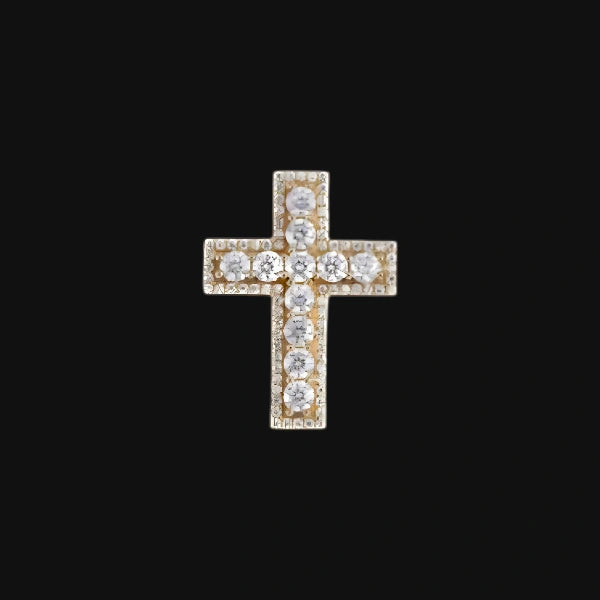 S925 Moissanite Cross Pendant – White Gold Plated