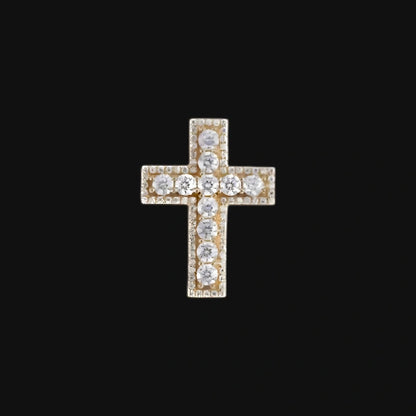 S925 Moissanite Cross Pendant – White Gold Plated