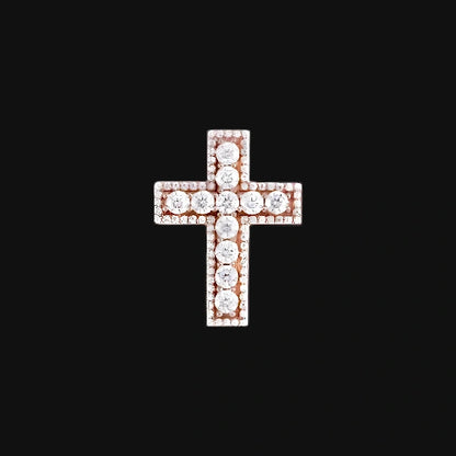 S925 Moissanite Cross Pendant – White Gold Plated