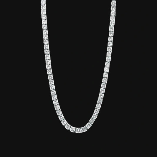 5mm Classic Tennis Chain – White Gold Plated