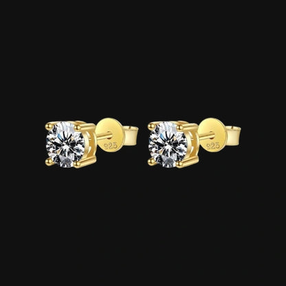 S925 Moissanite Classic Stud Earrings – White Gold Plated