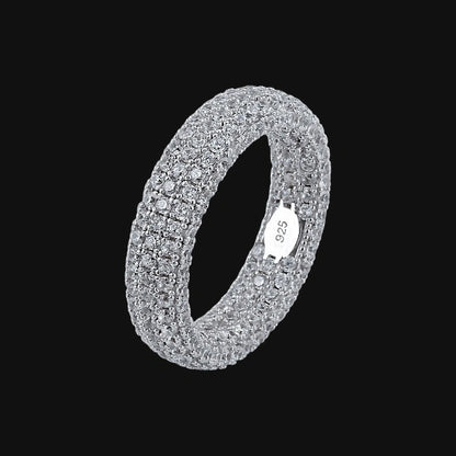 S925 Pavé Eternity Band – White Gold Plated
