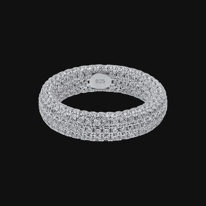 S925 Pavé Eternity Band – White Gold Plated