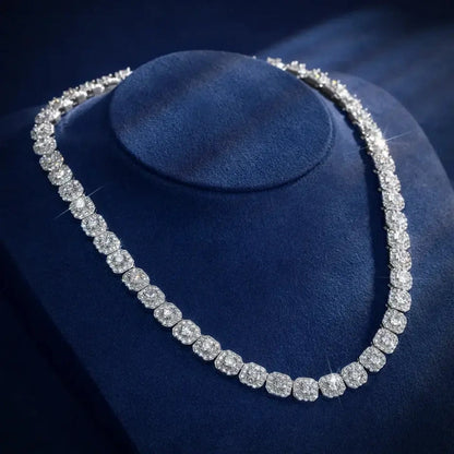 10mm Cluster Classic Chain - White Gold Plated