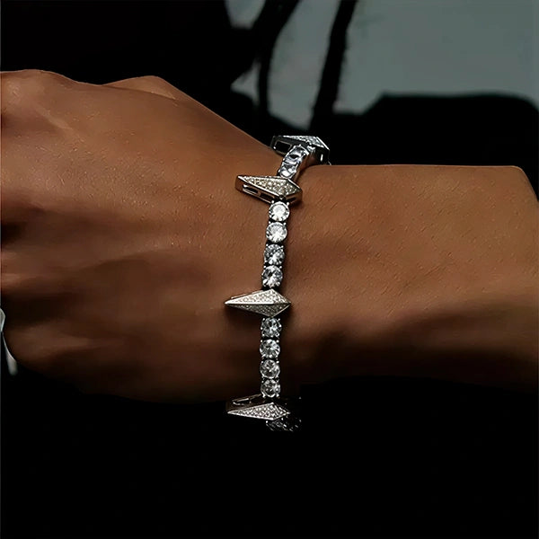 Fang tennisarmbånd – hvidguld belagt