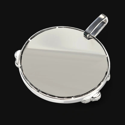XXL Ghostly Cartoon Flame Pendant -  White Gold Plated