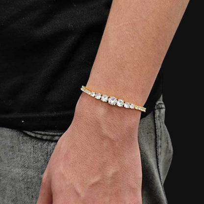 Bracelet de tennis Royal Drip–CZ à coupe mixte, plaqué or blanc