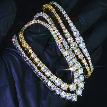 Bracelet de tennis Royal Drip–CZ à coupe mixte, plaqué or blanc