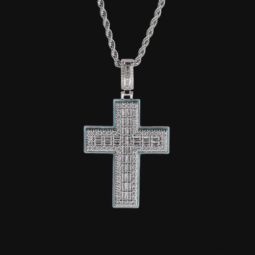 Iced Cross Pendant – Glow in the Dark