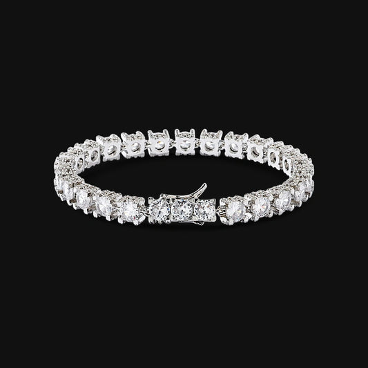 6mm Iced Out Tennis Bracelet – White Gold Plated