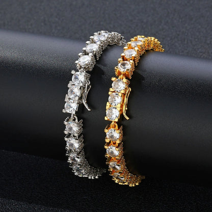 6mm Iced Out Tennis Bracelet – White Gold Plated