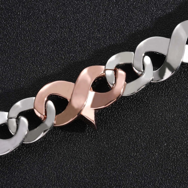 Iced Out Stern & Glieder Kubanische Kette – Weißgold plattiert