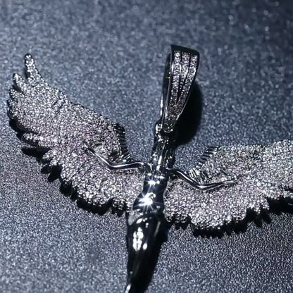 Heavenly Angel Pendan – White Gold Plated