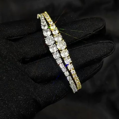 Bracelet de tennis Royal Drip–CZ à coupe mixte, plaqué or blanc