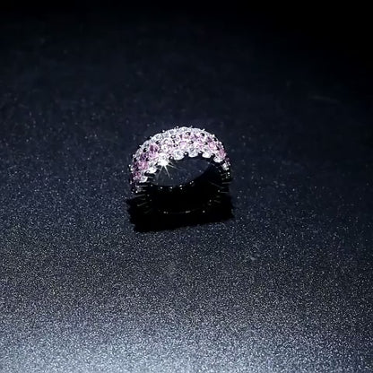 Pink Ice Eternity Ring – Hvidguld belagt