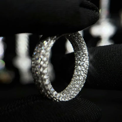 S925 Pavé Eternity Band – White Gold Plated